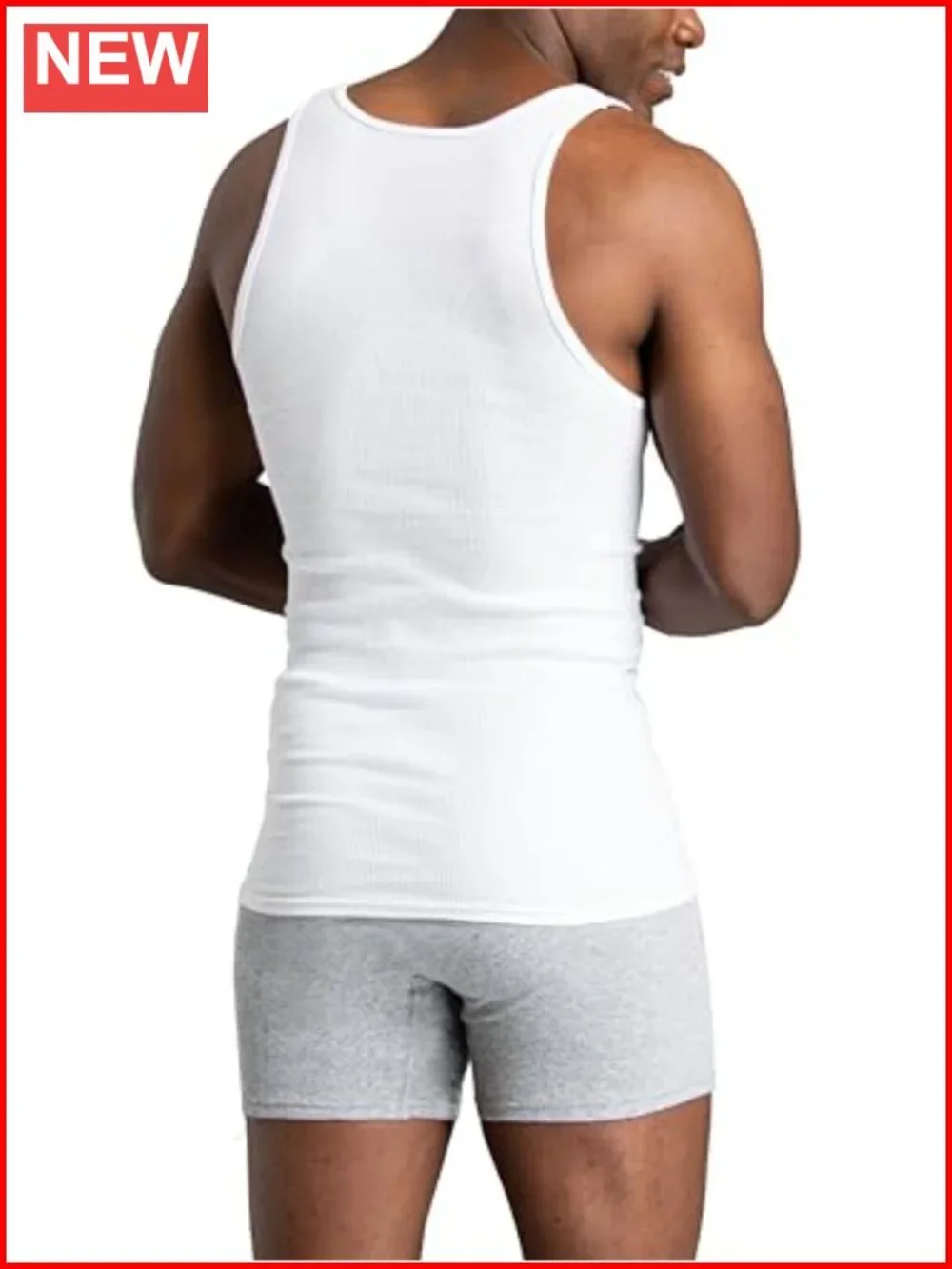 Men's Sleeveless Tag Free Moisture Wicking Tank A-Shirt Undershirt 6 Pack